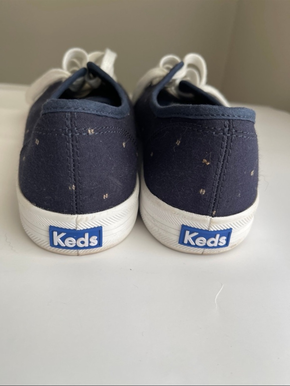 Keds Navy Canvas Sneakers with White Laces - Picture 4 of 5